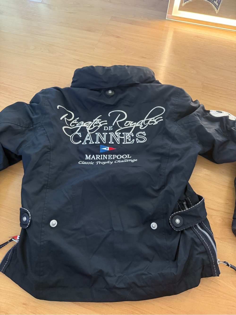 Fate Black Raincoat with Nautical Embroidery